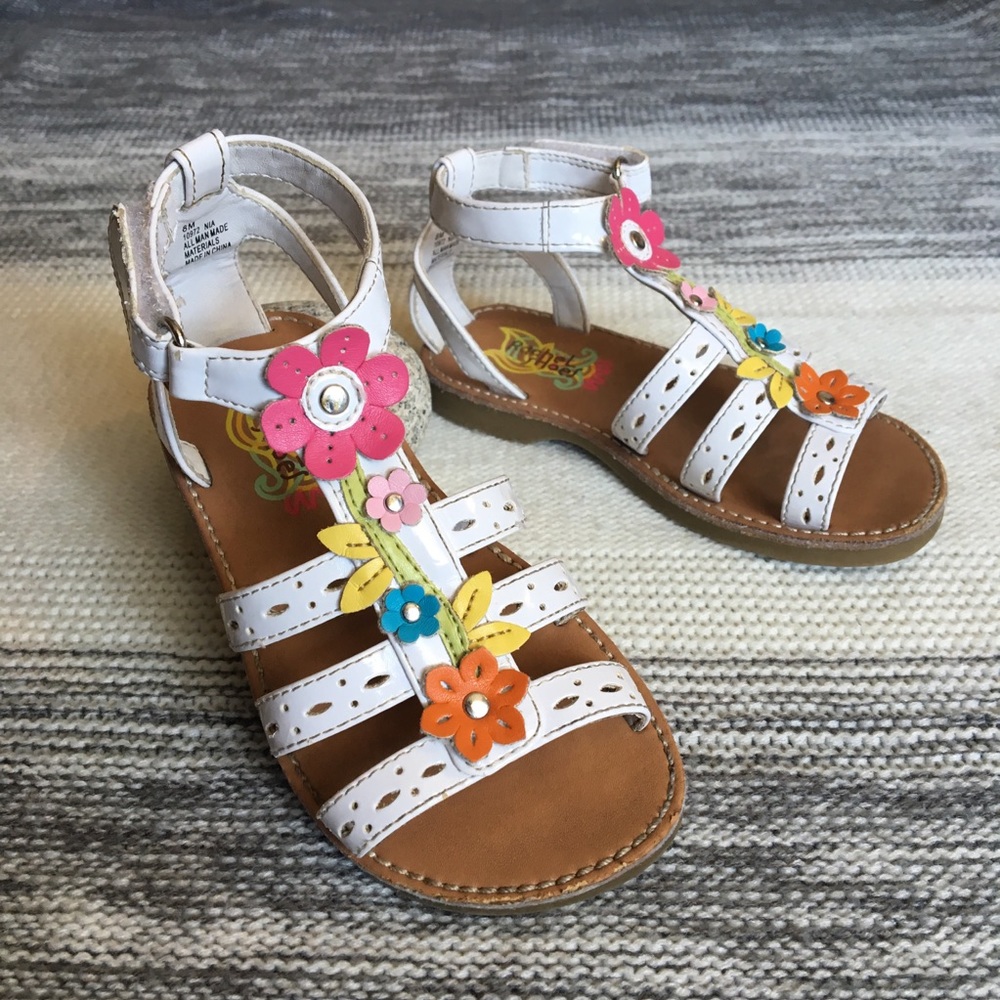 Toddler girl white sandals